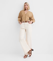 Petite Poplin Cinched Back Shirt carousel Product Image 2