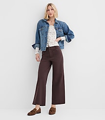Tall Palmer Wide Leg Crop Pants in Twill carousel Product Image 1