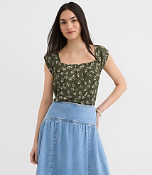 Petite Floral Square Neck Top carousel Product Image 2