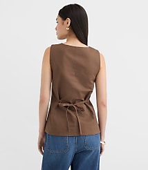 Petite Twill Tie Back Vest Top carousel Product Image 2