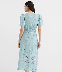 Petite Scalloped Eyelet Midi Pocket Shirtdress carousel Product Image 2