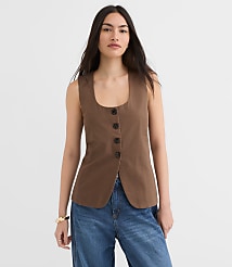 Petite Twill Tie Back Vest Top carousel Product Image 1
