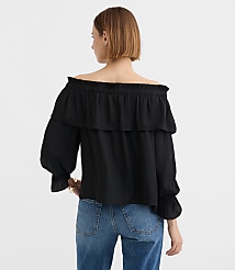 Petite Ruffled Off The Shoulder Blouse carousel Product Image 3