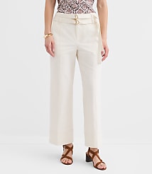 Petite Curvy Double Belted Wide Leg Pants carousel Product Image 1