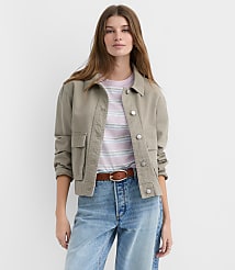 Petite Twill Utility Jacket carousel Product Image 1