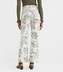 Petite Curvy High Rise Straight Jeans in Floral carousel Product Image 2