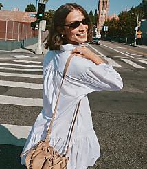 Poplin Bubble Hem Mini Pocket Shirtdress carousel Product Image 1