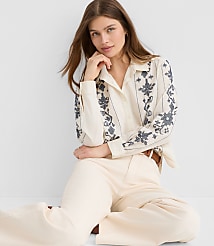 Petite Striped Poplin Everyday Relaxed Pocket Shirt carousel Product Image 3