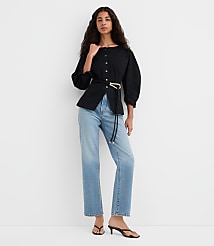 Seamed Barrel Sleeve Button Top carousel Product Image 3