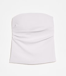 Petite LOFT Versa Crepe Drape Pleated Strapless Top carousel Product Image 5