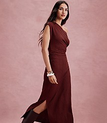 Tall Asymmetrical Ruched Midi Dress carousel Product Image 2