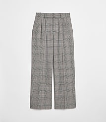 LOFT Versa Seasonless Stretch Double Pleat Wide Leg Pants in Plaid carousel Product Image 4