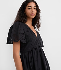 Eyelet Flutter Sleeve Mini Pocket Dress carousel Product Image 3