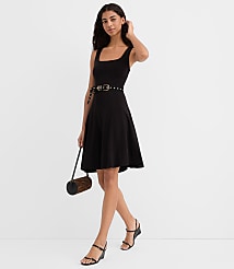 Petite Ponte Seamed Mini Dress carousel Product Image 1