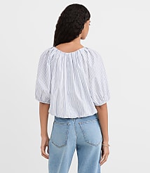 Striped Poplin Bubble Blouse carousel Product Image 2