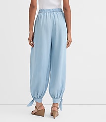 Tie Cuff Balloon Pants in Chambray carousel Product Image 2