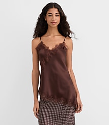 Lace Trim Satin Asymmetrical Cami carousel Product Image 3