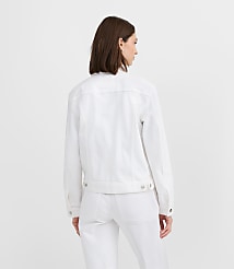 Denim Trucker Jacket in White carousel Product Image 2