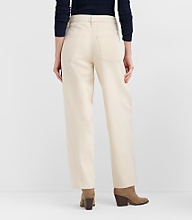 Rivete Seamed High Rise Barrel Jeans in Ivory carousel Product Image 4