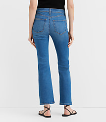 Rivete Petite Mid Rise Kick Crop Jeans in Dark Wash carousel Product Image 3