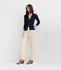 Rivete Tall Seamed High Rise Barrel Jeans in Ivory carousel Product Image 2