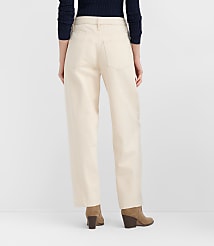 Rivete Tall Curvy Seamed High Rise Barrel Jeans in Ivory carousel Product Image 2