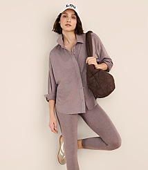 Lou & Grey Heathered Brushedsoft Shirt carousel Product Image 3