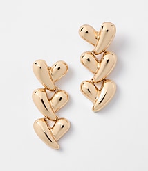 Heart Triple Drop Earrings carousel Product Image 1