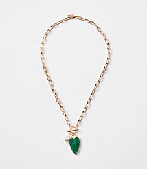 Pearlized Heart Toggle Necklace carousel Product Image 1