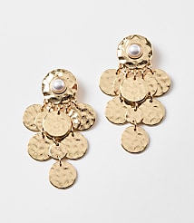 Pearlized Hammered Drop Earrings carousel Product Image 1