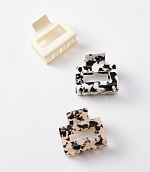 Tortoiseshell Print Claw Hair Clip Set carousel Product Image 1