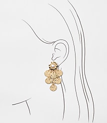 Pearlized Hammered Drop Earrings carousel Product Image 2