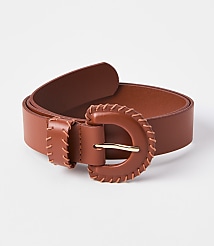 Whipstitch Buckle Leather Belt carousel Product Image 1