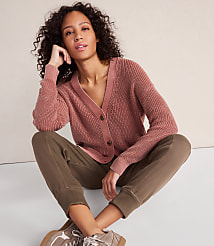 Haven Well Within Garment-Dyed Organic Cotton Shaker Stitch Cardigan carousel Product Image 2