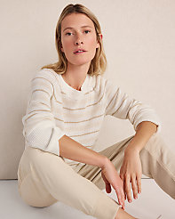 Haven Well Within Cotton Linen Stripe Crewneck carousel Product Image 2