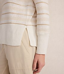 Haven Well Within Cotton Linen Stripe Crewneck carousel Product Image 4