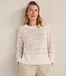 Haven Well Within Cotton Linen Stripe Crewneck carousel Product Image 1