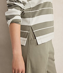 Haven Well Within Organic Cotton Interlock Stripe Johnny Collar Top carousel Product Image 3