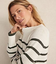 Haven Well Within Organic Cotton Linen Stripe Crewneck carousel Product Image 2