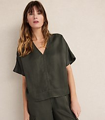 Haven Well Within Viscose Linen V-Neck Top carousel Product Image 1
