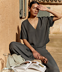 Haven Well Within Viscose Linen V-Neck Top carousel Product Image 5