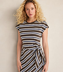 Haven Well Within Organic Cotton Interlock Stripe Midi Knot Dress carousel Product Image 3