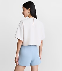 Petite LOFT Versa Crepe Drape Relaxed Tee carousel Product Image 2