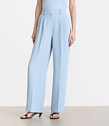 Petite LOFT Versa Crepe Drape Pleated Relaxed Straight Pants carousel Product Image 2