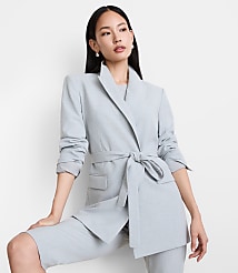 Petite LOFT Versa Seasonless Stretch Tie Waist Blazer in Heather carousel Product Image 2