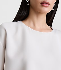 Petite LOFT Versa Crepe Drape Relaxed Tee carousel Product Image 3