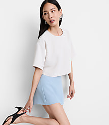 Petite LOFT Versa Crepe Drape Relaxed Tee carousel Product Image 4