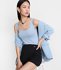LOFT Versa 360 Knit Square Neck Tank Top carousel Product Image 2