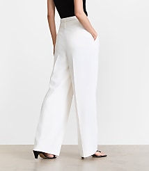 LOFT Versa Crepe Drape Double Belted Wide Leg Pants carousel Product Image 3