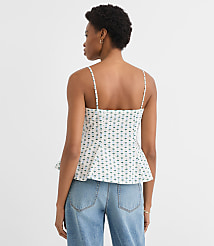 Floral Poplin Bow Peplum Cami carousel Product Image 3